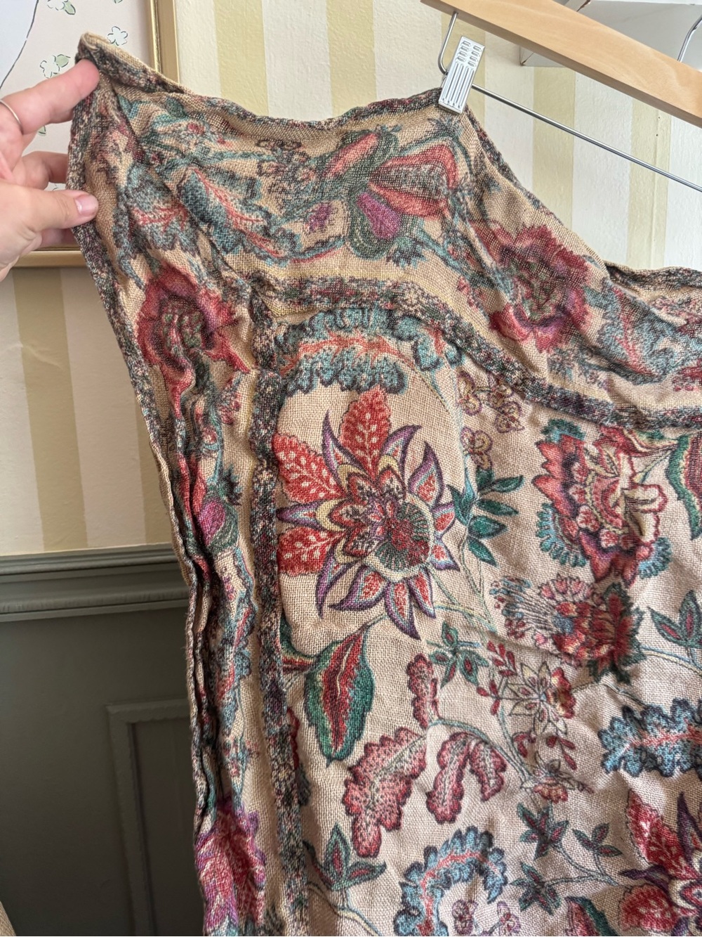 April Cornell for Danica burlap floral tapestry tablecloth